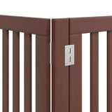 vidaXL Dog Gate with Door Foldable 15 Panels Brown 750 cm Poplar Wood