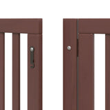 vidaXL Dog Gate with Door Foldable 15 Panels Brown 750 cm Poplar Wood