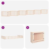 vidaXL Dog Gate with Door Foldable 12 Panels 960 cm Poplar Wood