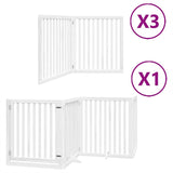 vidaXL Dog Gate with Door Foldable 10 Panels White 800 cm Poplar Wood