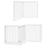 vidaXL Dog Gate with Door Foldable 10 Panels White 800 cm Poplar Wood