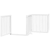 vidaXL Dog Gate with Door Foldable 10 Panels White 800 cm Poplar Wood