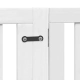 vidaXL Dog Gate with Door Foldable 10 Panels White 800 cm Poplar Wood