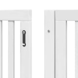 vidaXL Dog Gate with Door Foldable 10 Panels White 800 cm Poplar Wood