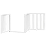 vidaXL Dog Gate with Door Foldable 12 Panels White 960 cm Poplar Wood