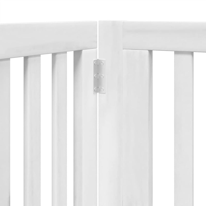 vidaXL Dog Gate with Door Foldable 12 Panels White 960 cm Poplar Wood