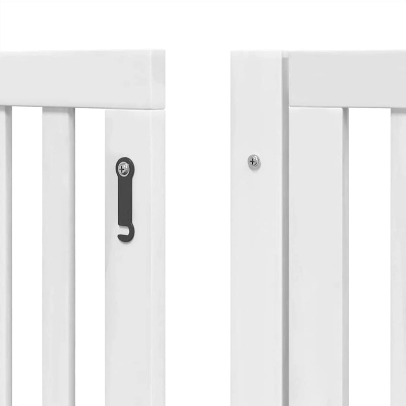 vidaXL Dog Gate with Door Foldable 12 Panels White 960 cm Poplar Wood