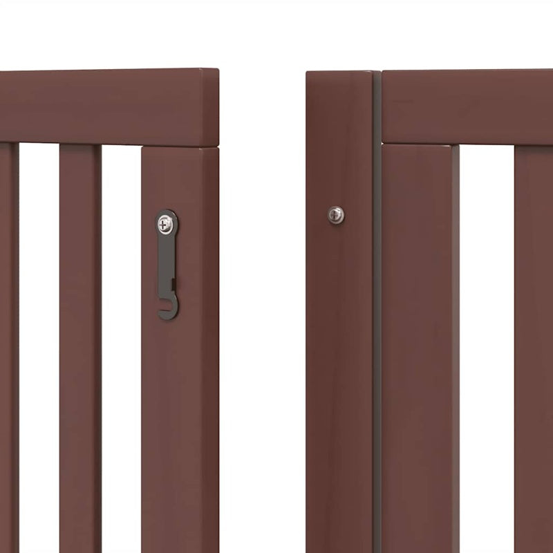 vidaXL Dog Gate with Door Foldable 10 Panels Brown 800 cm Poplar Wood