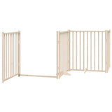 vidaXL Dog Gate with Door Foldable 8 Panels 640 cm Poplar Wood