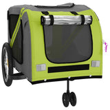 vidaXL Pet Bike Trailer Green and Grey Oxford Fabric and Iron