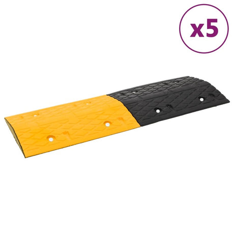 vidaXL Speed Hump 5 pcs Yellow&Black 97x32.5x4 cm Rubber