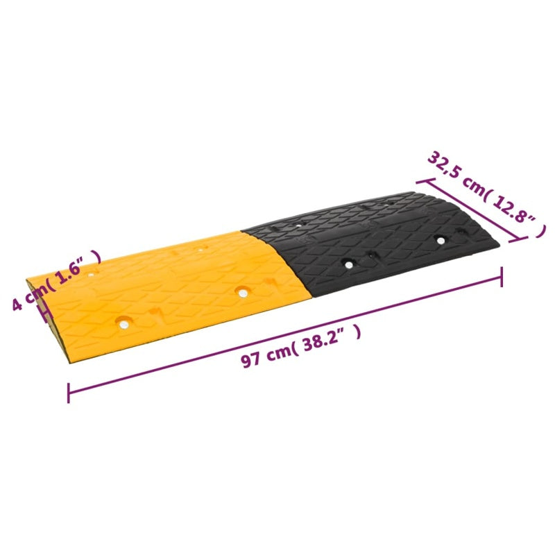 vidaXL Speed Hump 5 pcs Yellow&Black 97x32.5x4 cm Rubber