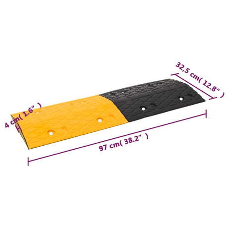 vidaXL Speed Hump 5 pcs Yellow&Black 97x32.5x4 cm Rubber