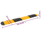 vidaXL Speed Hump Yellow&Black 226x32.5x4 cm Rubber