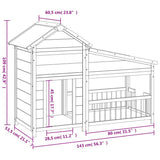 vidaXL Dog Kennel Mocha 143x60.5x109 cm Solid Wood Pine