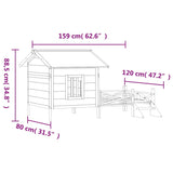 vidaXL Dog Kennel Mocha 159x120x88.5 cm Solid Wood Pine