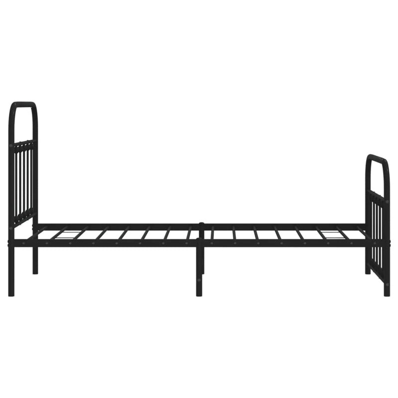 vidaXL Metal Bed Frame without Mattress with Footboard Black 90x200cm