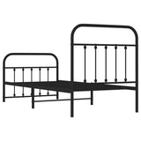 vidaXL Metal Bed Frame without Mattress with Footboard Black 90x200cm