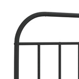 vidaXL Metal Bed Frame without Mattress with Footboard Black 75x190cm