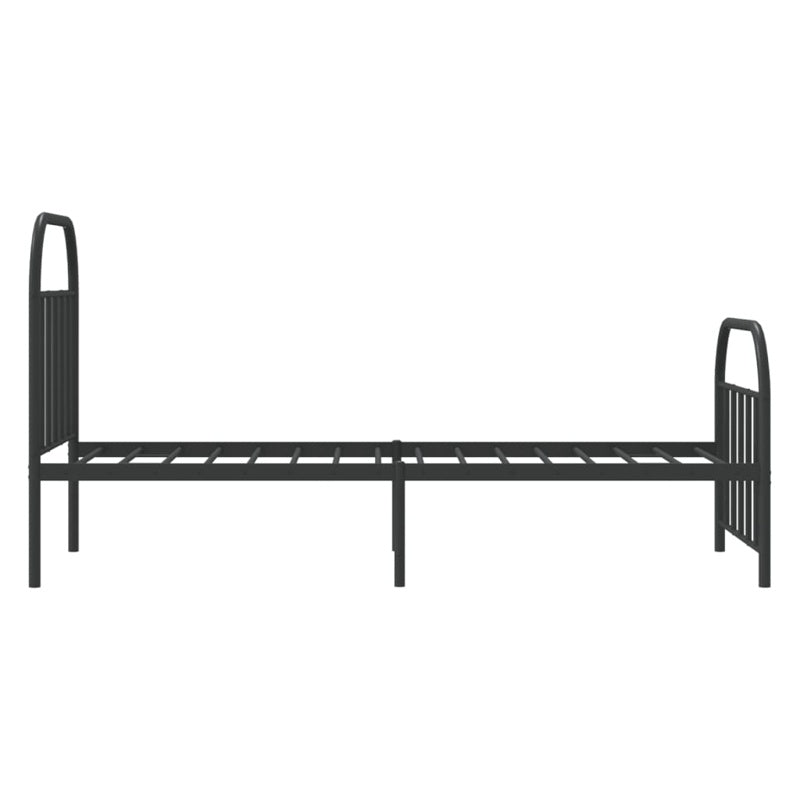 vidaXL Metal Bed Frame without Mattress with Footboard Black 90x200cm