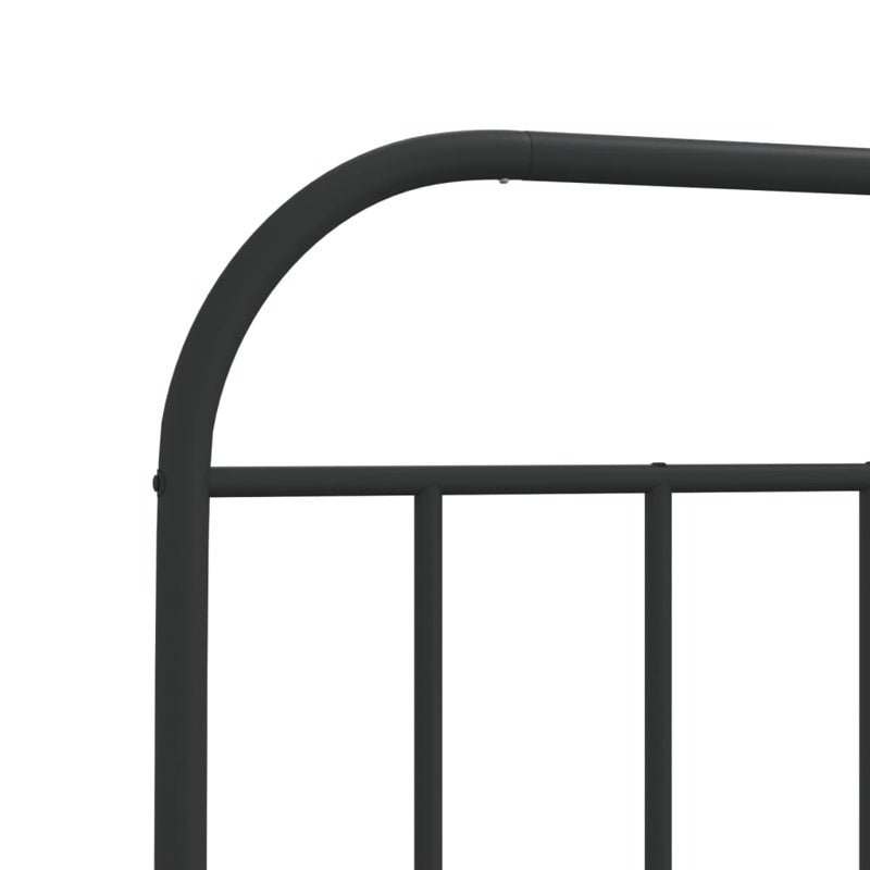 vidaXL Metal Bed Frame without Mattress with Footboard Black 90x200cm