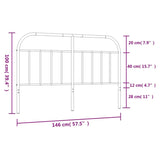 vidaXL Metal Headboard Black 140 cm