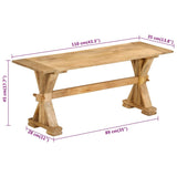 vidaXL Bench 110x35x45 cm Solid Wood Mango