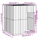 vidaXL Dog House with Roof Light Grey 165x153x181 cm Galvanised Steel