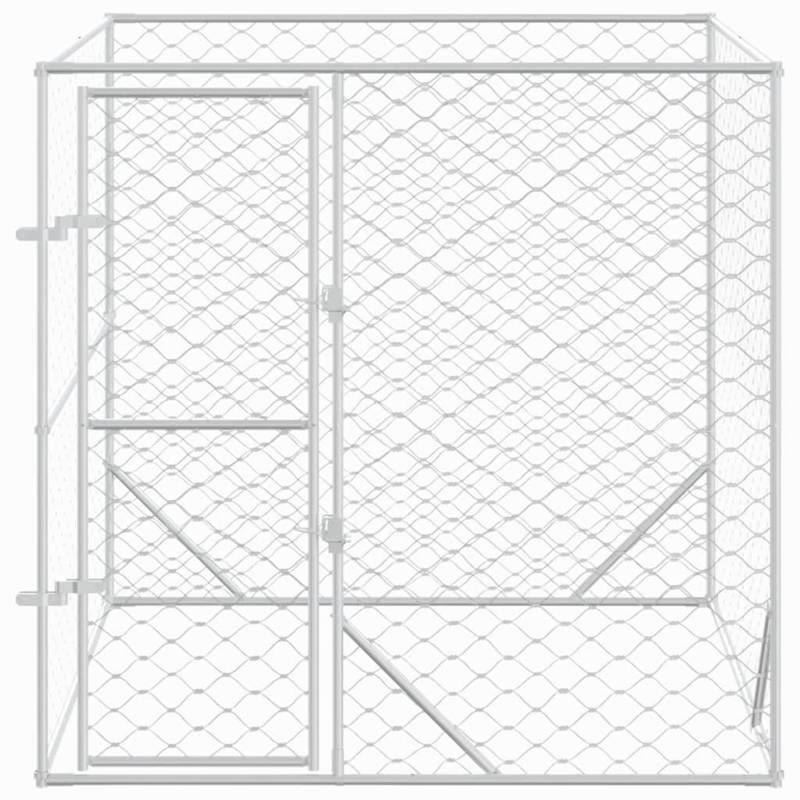 vidaXL Outdoor Dog Kennel Silver 2x2x2 m Galvanised Steel