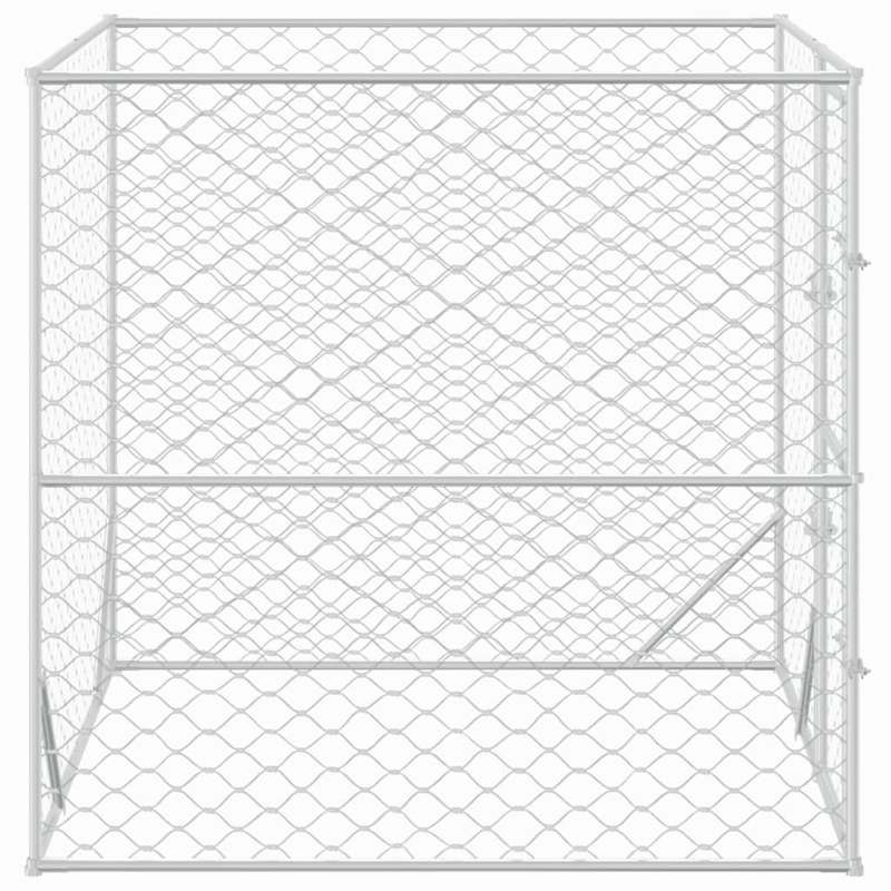 vidaXL Outdoor Dog Kennel Silver 2x2x2 m Galvanised Steel