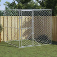 vidaXL Outdoor Dog Kennel Silver 2x2x2 m Galvanised Steel