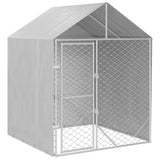 vidaXL Outdoor Dog Kennel with Roof Silver 2x2x2.5 m Galvanised Steel