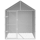 vidaXL Outdoor Dog Kennel with Roof Silver 2x2x2.5 m Galvanised Steel