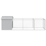 vidaXL Dog House with Roof Light Grey 117x405x123 cm Galvanised Steel