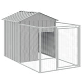 vidaXL Dog House with Roof Light Grey 117x405x123 cm Galvanised Steel