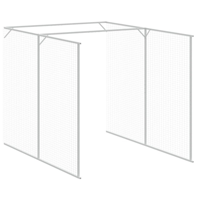 vidaXL Dog House with Run Anthracite 165x455x181 cm Galvanised Steel