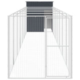 vidaXL Dog House with Run Anthracite 165x863x181 cm Galvanised Steel