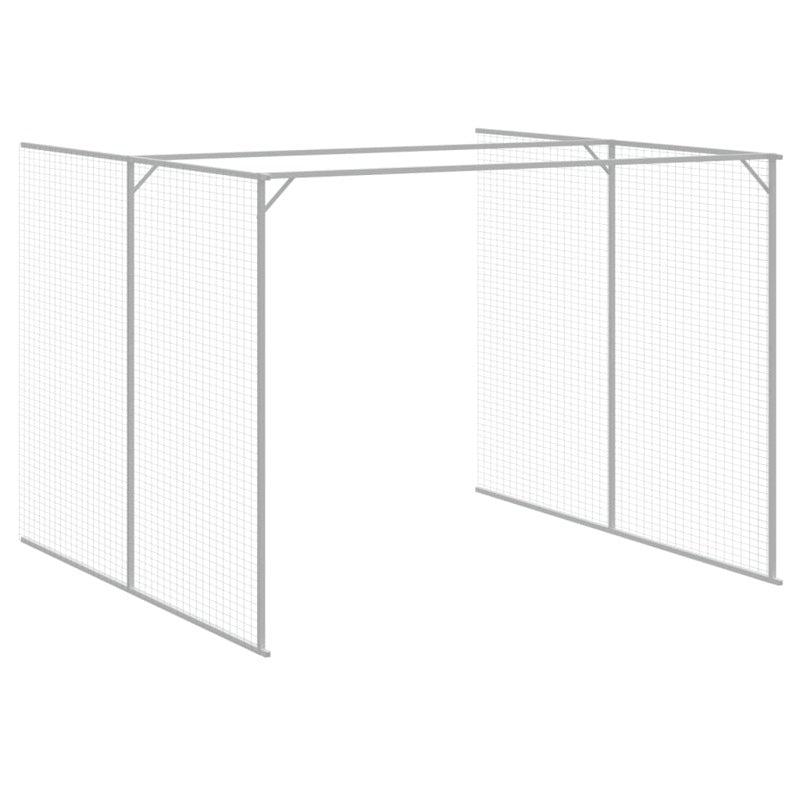 vidaXL Dog House with Run Anthracite 214x661x181 cm Galvanised Steel