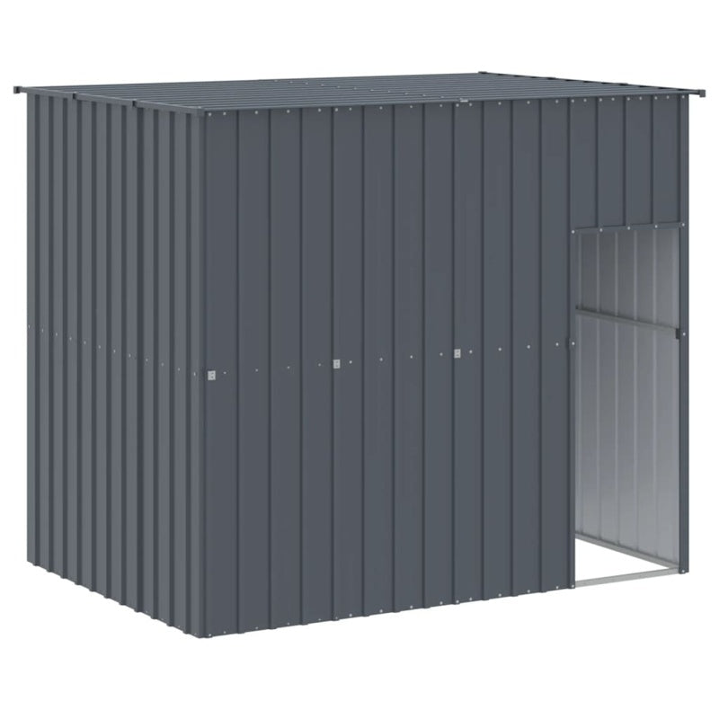 vidaXL Dog House with Run Anthracite 214x1069x181 cm Galvanised Steel