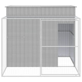 vidaXL Dog House with Run Light Grey 214x253x181 cm Galvanised Steel