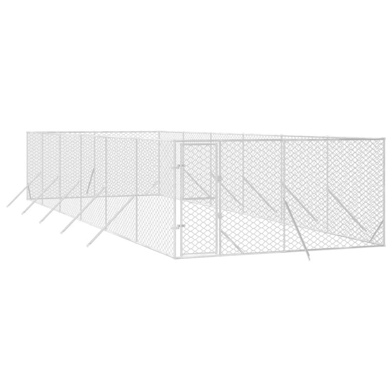 vidaXL Outdoor Dog Kennel Silver 4x12x2 m Galvanised Steel