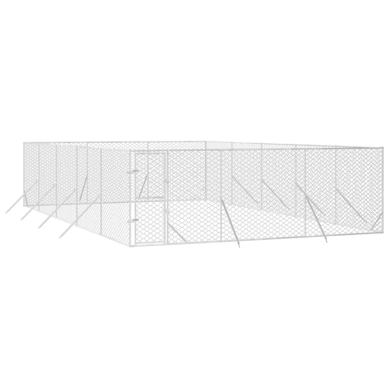 vidaXL Outdoor Dog Kennel Silver 6x10x2 m Galvanised Steel