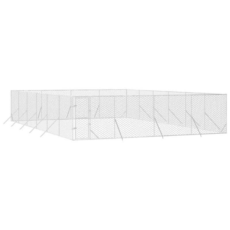 vidaXL Outdoor Dog Kennel Silver 8x12x2 m Galvanised Steel