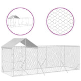 vidaXL Outdoor Dog Kennel with Roof Silver 6x2x2.5 m Galvanised Steel