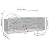 vidaXL Outdoor Dog Kennel with Roof Silver 6x2x2.5 m Galvanised Steel