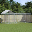 vidaXL Outdoor Dog Kennel with Roof Silver 6x2x2.5 m Galvanised Steel