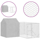 vidaXL Outdoor Dog Kennel with Roof Silver 4x4x2.5 m Galvanised Steel