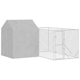 vidaXL Outdoor Dog Kennel with Roof Silver 4x4x2.5 m Galvanised Steel