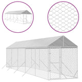 vidaXL Outdoor Dog Kennel with Roof Silver 2x10x2.5 m Galvanised Steel