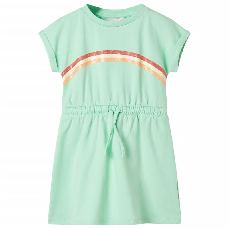 Kids' Dress with Drawstring Bright Green 128